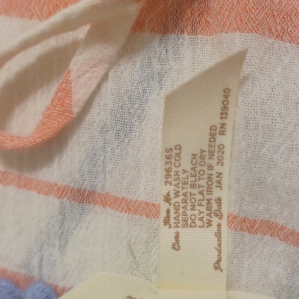 Matilda Jane sz S, Peachy Pink & Cream Horizontal Stripe Tunic with Tie Front - Picture 9 of 10